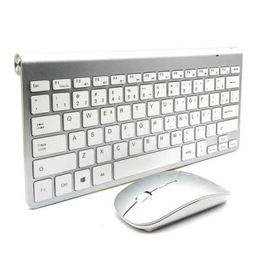 Imagem de Kit Teclado + Mouse Wireless usb Sem Fio Ergonômico Pc Notebook Abnt C