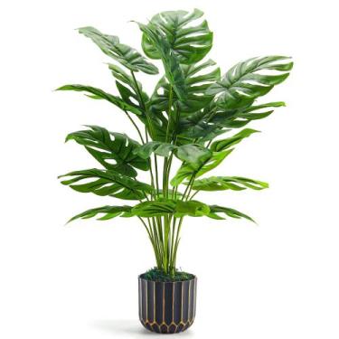 Imagem de Planta artificial Der Rose Monstera de 70 cm de altura com vaso