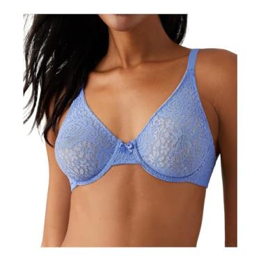 Imagem de Wacoal Sutiã feminino com aro de renda Halo, Hortênsia azul, 36DDD