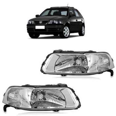 Imagem de Farol Gol G3 1999 2000 2001 2002 2003 Simples Cromado Par - NoBrand