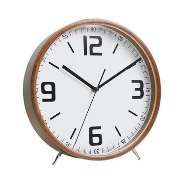 Imagem de Relógio De Mesa Silencioso De Madeira Europeu Simples Decoração De Sal