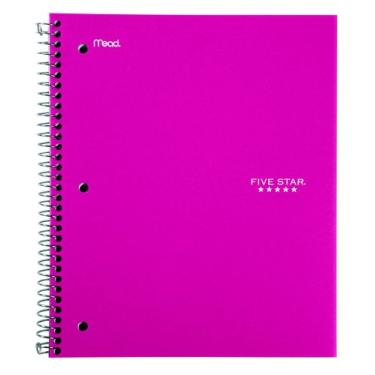 Imagem de Five Star Caderno Wirebound, 3 matérias, 150 unidades, regra ampla, roxo (72557)