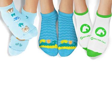 Imagem de Controller Gear Animal Crossing: New Horizons Island Vibes Ankle Socks - 3 Pack - Authentic & Official Nintendo Animal Crossing Merchandise Ankle Socks - Not Machine Specific