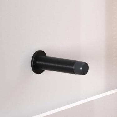 Imagem de HOMOTEK Pacote com 2 batentes de porta resistentes sólidos para amortecer o som da porta com ponta de borracha macia, protetor de parede de 7 cm, preto