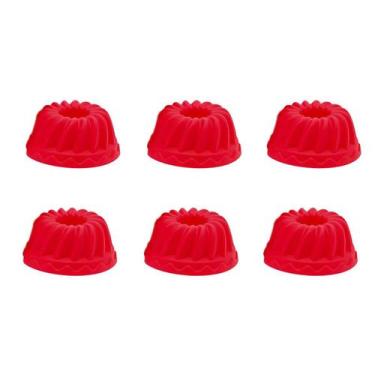 Imagem de Forma cupcake de silicone bolinho pudim c/6 un sobremesa - YAZI