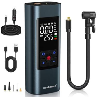 Imagem de Neakhmer Compressor De Ar Portátil Para Encher Pneus: Bomba De Ar Sem Fio Para Pneus De Carro 150 Psi - Bomba De Pneu Com Manômetro Para Bolas De Carro, Bicicleta E Motocicleta (Cinza Azul)