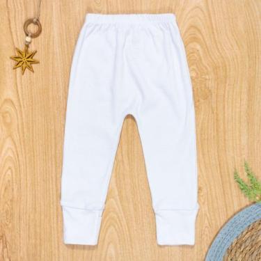 Imagem de Calça Bebê Algodão Suedine com Pé Reversível - Era Uma Vez, Branco, 0-