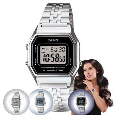 Imagem de Relógio de Pulso Casio Retro Vintage Feminino Digital Casual Aço Inóx 