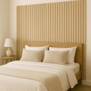 Imagem de Kit Ripa Ripado Madeira MDF Cru 120x5cm Shiplap Painel Deck Parede Dec