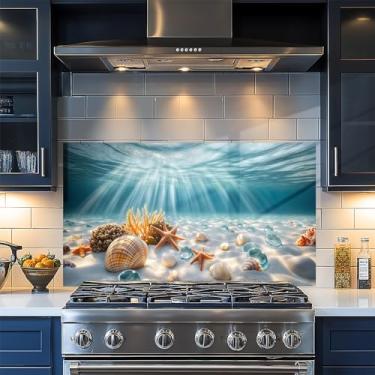 Imagem de Papel de parede de cozinha autoadesivo à prova de óleo, impermeável, protetor de parede, papel removível para armário