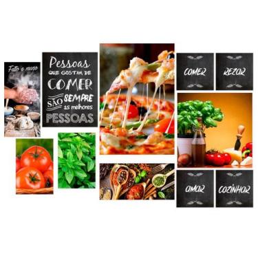 Imagem de Kit 11 Placas Decorativas Pizzaria - Planeta Decor