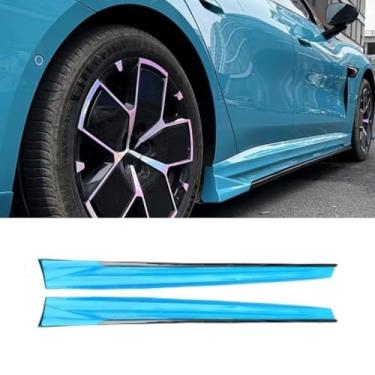 Imagem de Spoiler de para-choque traseiro do carro, difusor de para-choque dianteiro, divisor, saia lateral, peça de modificação labial para acessórios de carro Su7 (saia lateral azul lábio)