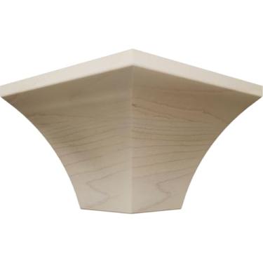 Imagem de 3 11/40.6 cm P x 4 3/40.6 cm A WM291 Americraft Solid Hardwood Stain Grade MiterLink Crown Molding Outside Corner, Maple (Matches Moulding MLDW01X05WM291MA)