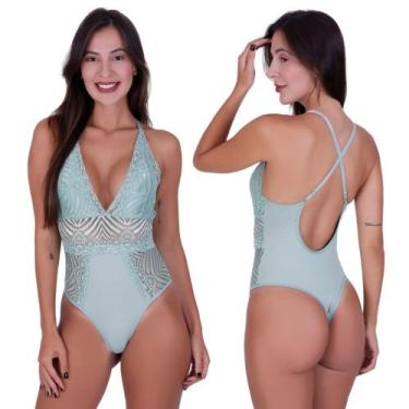 Imagem de Body sem Bojo Feminino Decote Profundo com Detalhe em Renda - c4 BODY 