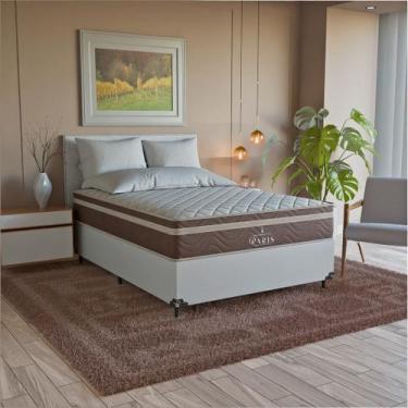Imagem de Cama Box Casal Branco + Colchão Paris Molas Ensacadas - eShop casa, Co