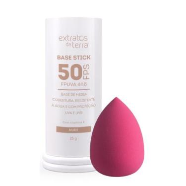 Imagem de Base Stick Bastão Cor Nude FPS50 Vitamina E 15g - Extratos Da Terra