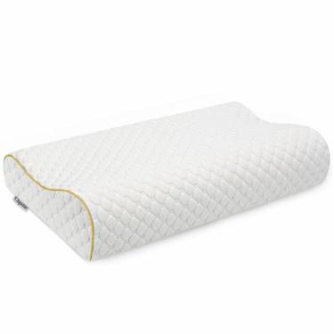 Imagem de Chpstar Travesseiros de espuma de memória, travesseiro de pescoço cervical lateral, travesseiro de contorno de cama para dormir, travesseiro ortopédico ergonômico para dormir nas costas, queen,