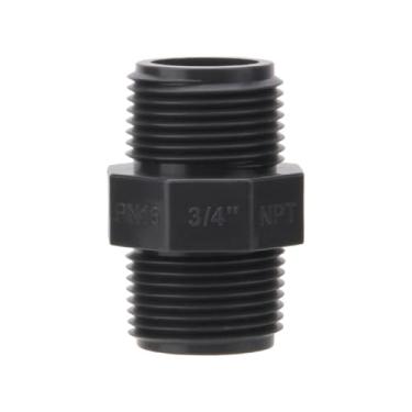 Imagem de Adaptador de niple de PVC de 20 mm a 50 mm com rosca macho dupla, encaixe de niple de tubo de PVC, niple de plástico para, cinza escuro, 1 pol. NPT