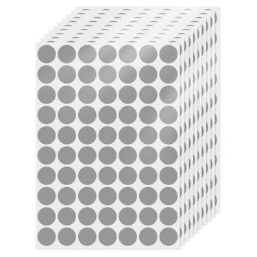 Imagem de FINDAT 700 adesivos de pontos adesivos redondos de vinil cinza de 0,75 polegadas, etiquetas redondas removíveis para escritórios e estudantes, sala de aula