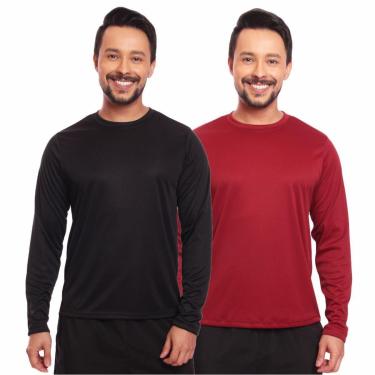 Imagem de Kit 2 Camisas Segunda Pele Proteção Solar Uv Térmica Corrida Bike-Masculino