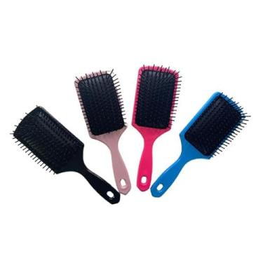 Imagem de Escova de Cabelo Quadrada, Tamanho M, Almofadada, para Pentear e Desembaraçar