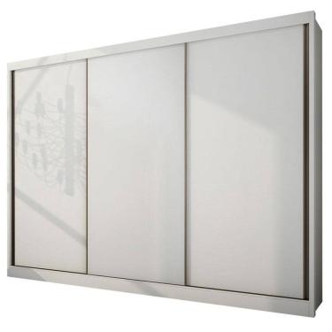 Imagem de Guarda Roupa Casal Londres 3 Portas 6 Gavetas Neve com Nicho - Novo Horizonte
