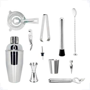Imagem de Kit Barman Coqueteleira Profissional Aço Inox Drink Caipirinha 550ml