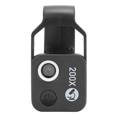Imagem de Phefop Mini Microscópio Mini Microscópio LED de Suporte de Suporte Com CPL para Metal Jade, Ampla Compatibilidade para Telefones Celulares (Preto)