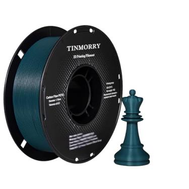 Imagem de Filamento PETG de fibra de carbono 1,75 mm, materiais de impressão 3D TINMORRY PETG-CF para impressora 3D FDM, 1 kg 1 carretel, verde pavão