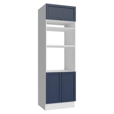 Imagem de Torre Quente 70 cm 3 Portas Branco/Azul Vik Madesa