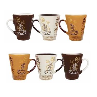 Imagem de 6un Caneca de Cerâmica café 270ml chá cappuccino - yangzi