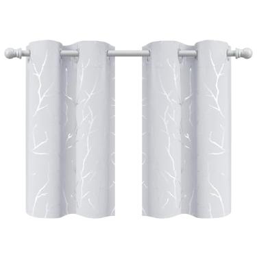 Imagem de BUHUA Cortinas curtas de 91 cm de comprimento, painéis pretos de beliche para trailer, cortinas de janela de cozinha sobre a pia, cortinas blackout com isolamento térmico para janelas pequenas (2