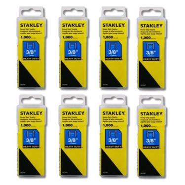 Imagem de Kit 8 Grampo Grampeador Stanley Heavy Duty 10mm 3/8 Pol Tapeceiro Marc