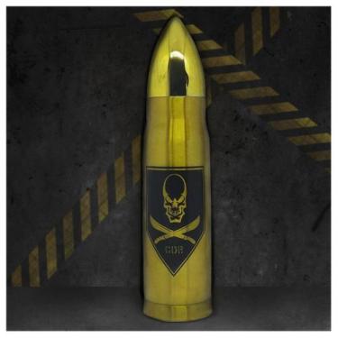 Imagem de Garrafa Formato Bala de Inox Estampa Caveira 500ml - Gici Casa