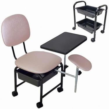 Imagem de Kit Manicure Cadeira Cirandinha com tampo articulado e Parapé removíve