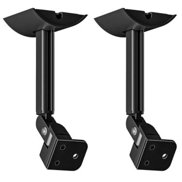 Imagem de SZZCNOX Suporte de parede e teto para alto-falantes Samsung Q950A/9500S/950T/990B/Q90R Echo Sound, suporte de montagem de alto-falante surround traseiro ajustável de inclinação e giro, preto (2