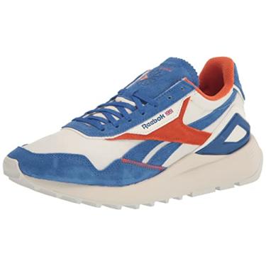Imagem de Reebok Tênis unissex adulto clássico de couro Legacy Az, Giz/Vetor Azul/Laranja Smash, 11.5 Women/10 Men