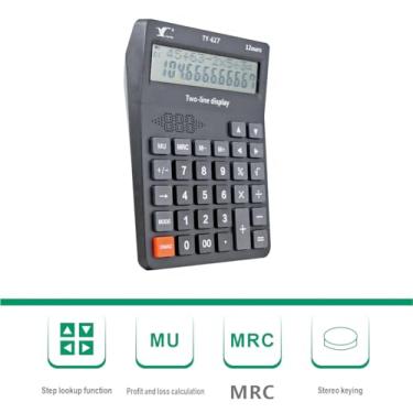 Imagem de Desktop Calculator 12 Dígitos Grande Display LCD Russo Speaker Botão Grande Calculadoras Solar e Alimentado por Bateria Dupla Fonte de Energia para Escritório Escola Casa Estuntes