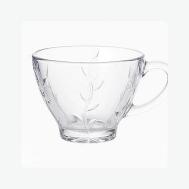 Imagem de Jogo 6 Xícaras Vidro Transparente Dumiat Flowers Mandala Chá Café Eleg