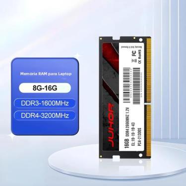 Imagem de Memória RAM DDR4/DDR3 para Laptop JUHOR - 8GB/16GB (2666MHz/3200MHz/16