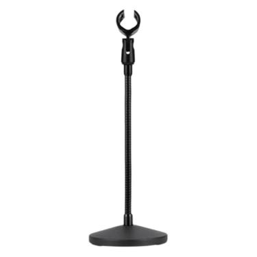 Imagem de simhoa Suporte de mesa para microfone com pescoço de ganso e base estável, suporte de mesa flexível e portátil para palco, estúdio, de reunião, 14cmx40cm