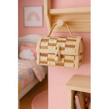 Imagem de Bolsa Infantil de Palha Natural Trançada com Alça, Design Artesanal