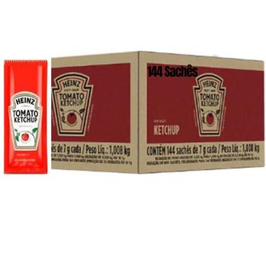 Imagem de Ketchup Tradicional Heinz Sache mini Catchup Condimento Molho Caixa Fe