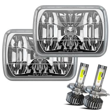 Imagem de UCYAR Faróis de LED H6054 5x7 7x6, farol branco de alto brilho 6000K, feixe selado alto baixo aprovado pelo DOT, lâmpadas 9003/H4 com invólucro de farol LED de vidro H6054