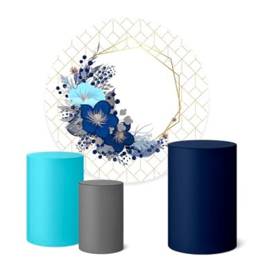 Imagem de Trio Capas Cilindro + Painel Redondo 1,50m Flores (Flores K1FLS020)