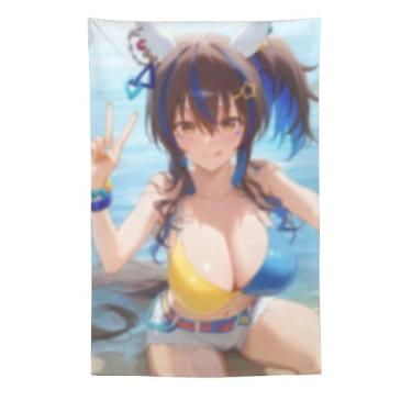 Imagem de LIEGBMEU Sexy Bikini Hot Anime Girl Tapeçaria 152.4 cm x 228.6 cm Interior Exterior Wall Quilt Art Decoração de Tapeçaria Caprichosa, AD64