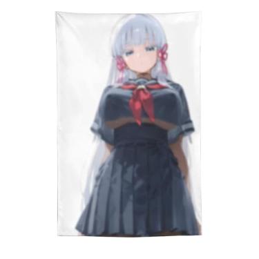Imagem de LIEGBMEU Tapeçaria sexy de anime menina 152 x 228 cm arte de colcha de parede decoração de tapeçaria caprichosa AE14