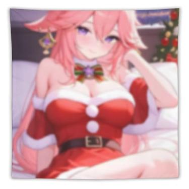 Imagem de LIEGBMEU Sexy Bikini Hot Anime Girl Tapeçaria 152.4 cm x 152.4 cm Interior Exterior Wall Quilt Art Decoração de Tapeçaria Caprichosa, AC038