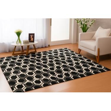Imagem de Tapete Grande 2m – Moderno, Antiderrapante, Confortável e Fácil de Limpar, Ideal para Ambientes Internos (Grazi Preto)