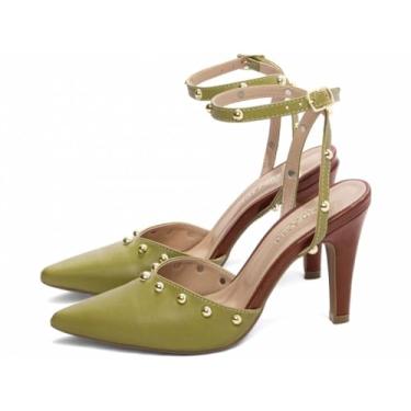 Imagem de Sapato Scarpin Salto Bico Fino Verde Torricella AVS 68003A (Verde, BR, Adulto, Numérico, 35)